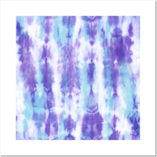 Purple and Blue Tie-Dye Pattern Posters and Art